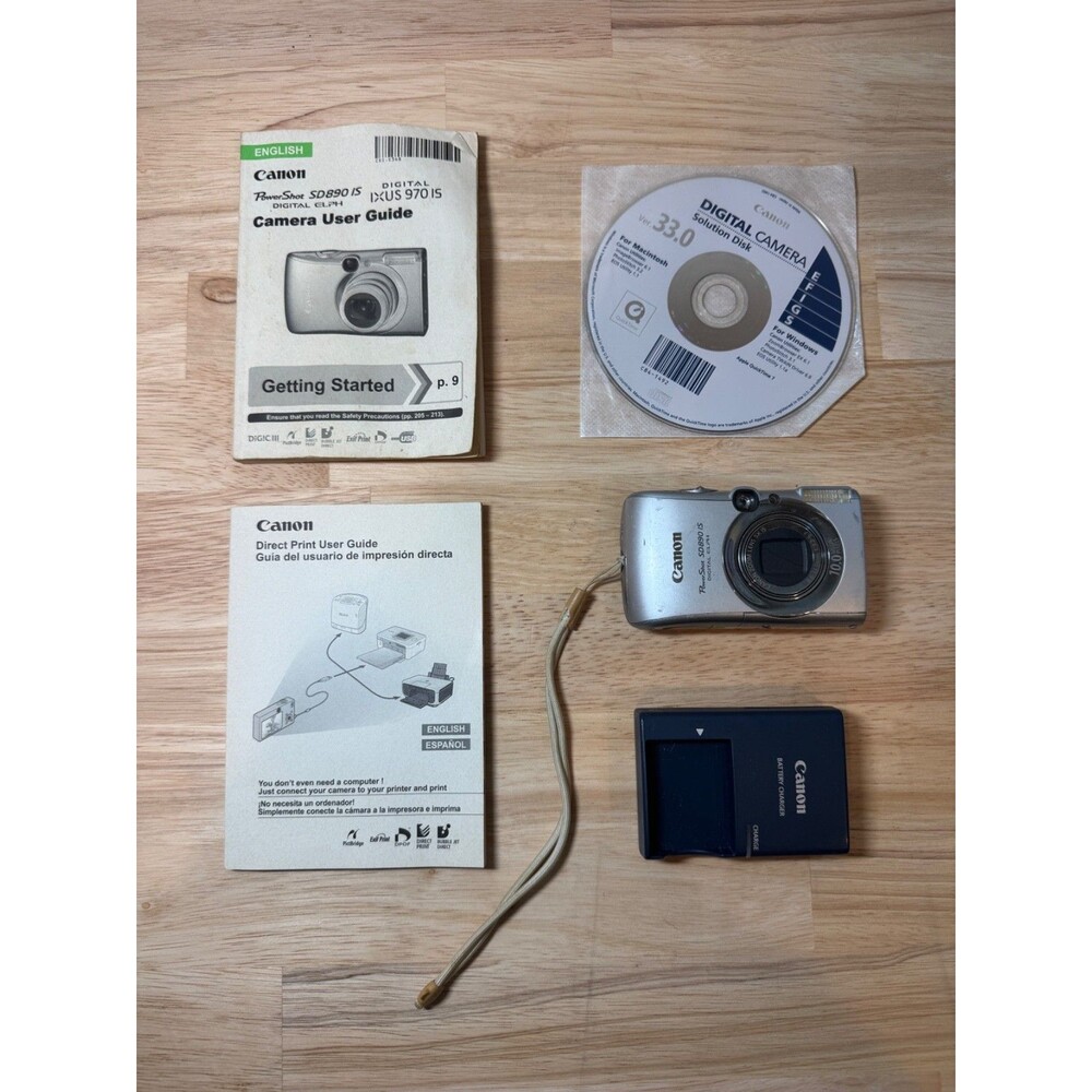Canon PowerShot SD850 IS 8.0MP 4X Optical Digital Camera - Silver - TESTED WORKS
